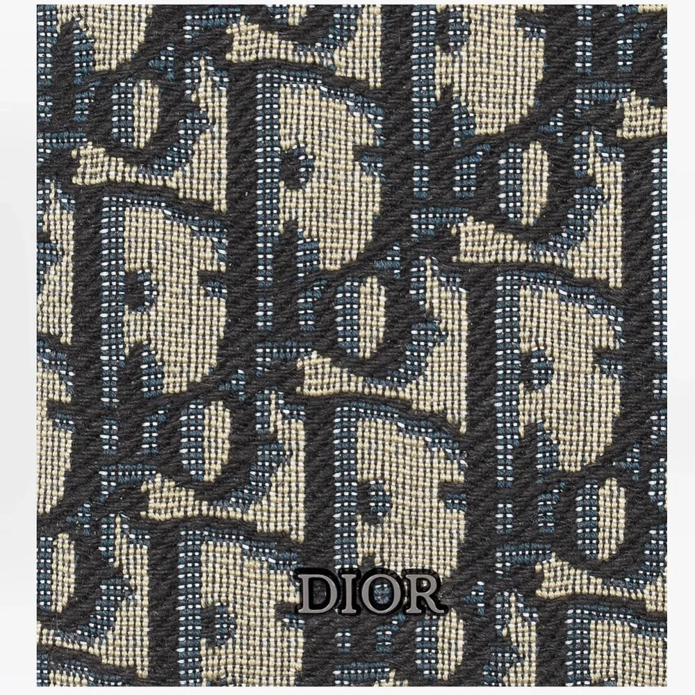 Dior Vertical Long Wallet Beige and Black Oblique Jacquard